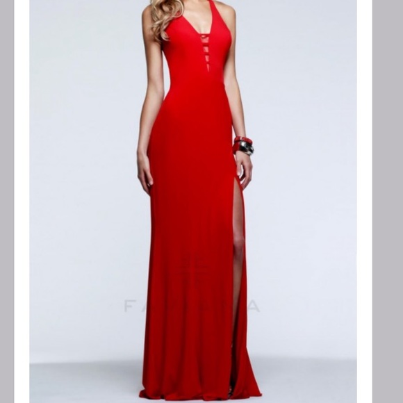 Faviana Dresses & Skirts - Faviana long evening dress w/ strappy cut-out back